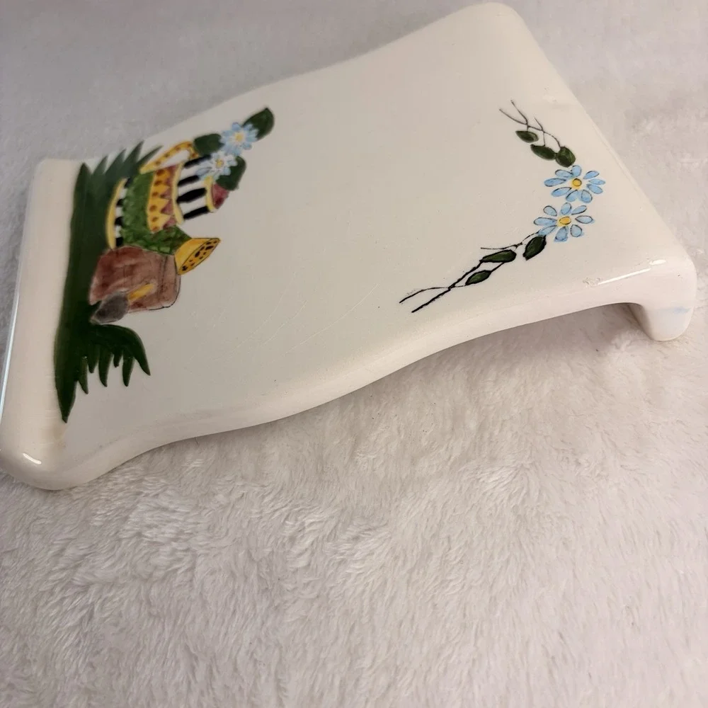 Vintage 1997 CBK LTD Ceramic Watering Can Spoon Rest Country Kitchen Cottagecore